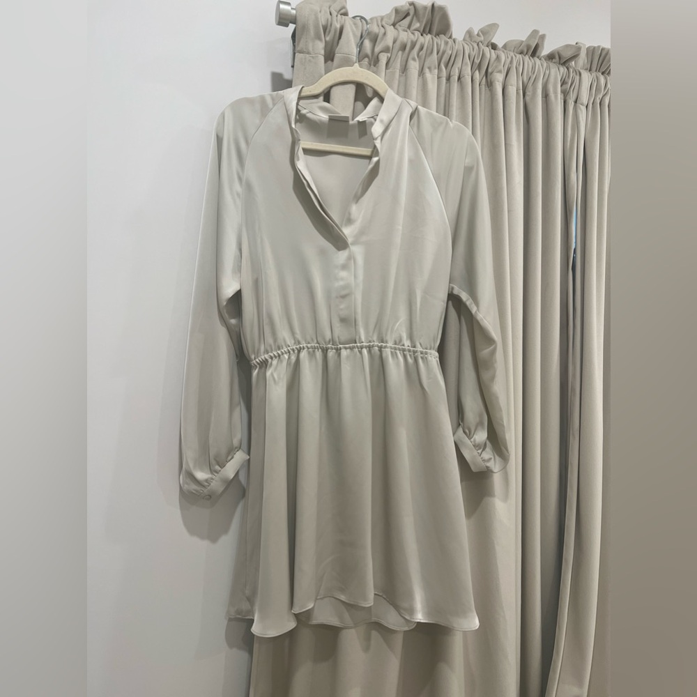 Aritzia Ivory Long Sleeve Mini Dress Size S
